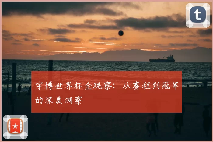 宇博世界杯全观察:从赛程到冠军的深度洞察